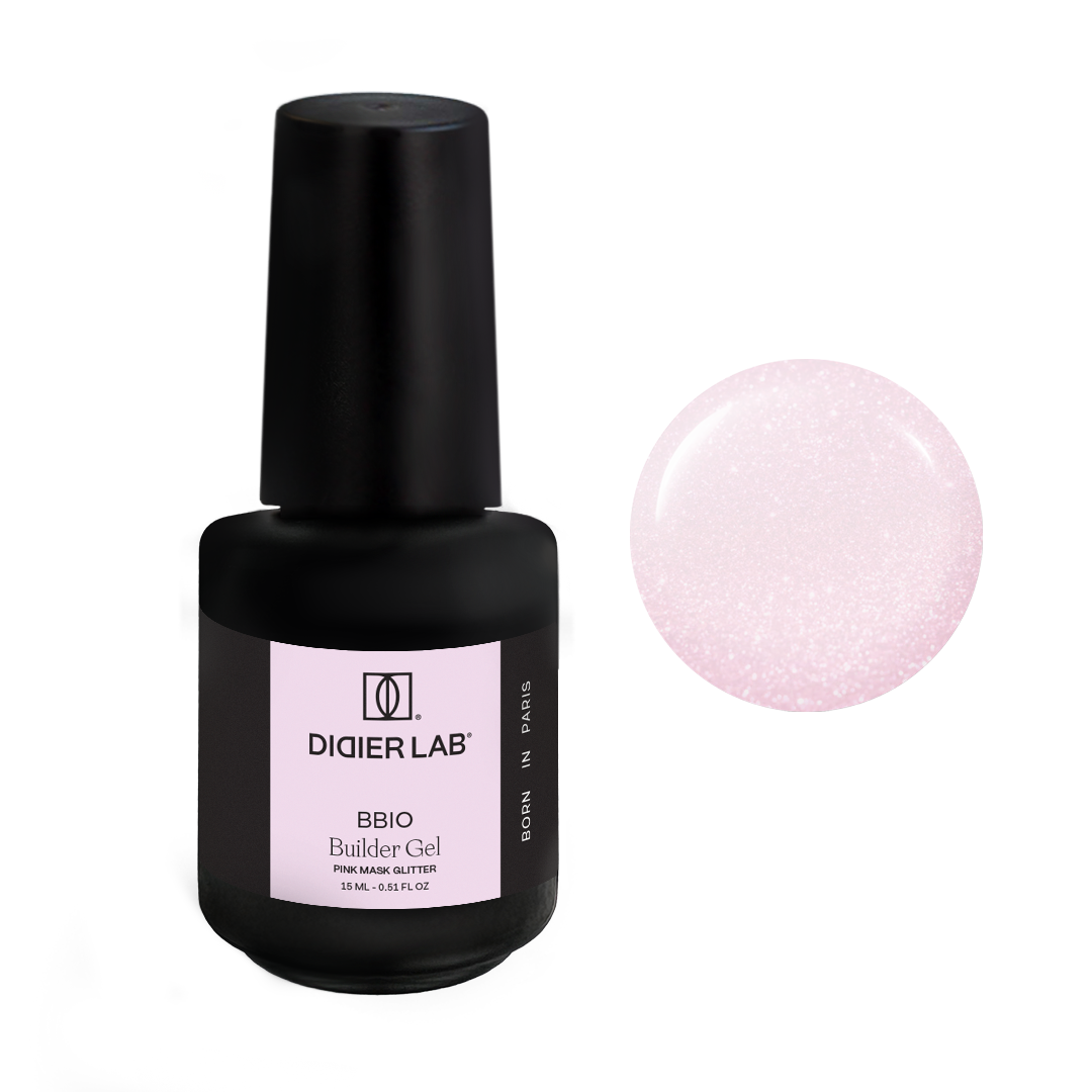 Builder Gel BBIO, Didier Lab, Pink Mask Glitter, HEMA and TPO free, 15ml