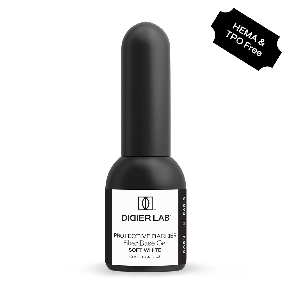 Fiber Base Coat, Didier Lab, Soft White, HEMA and TPO Free, 10 ml