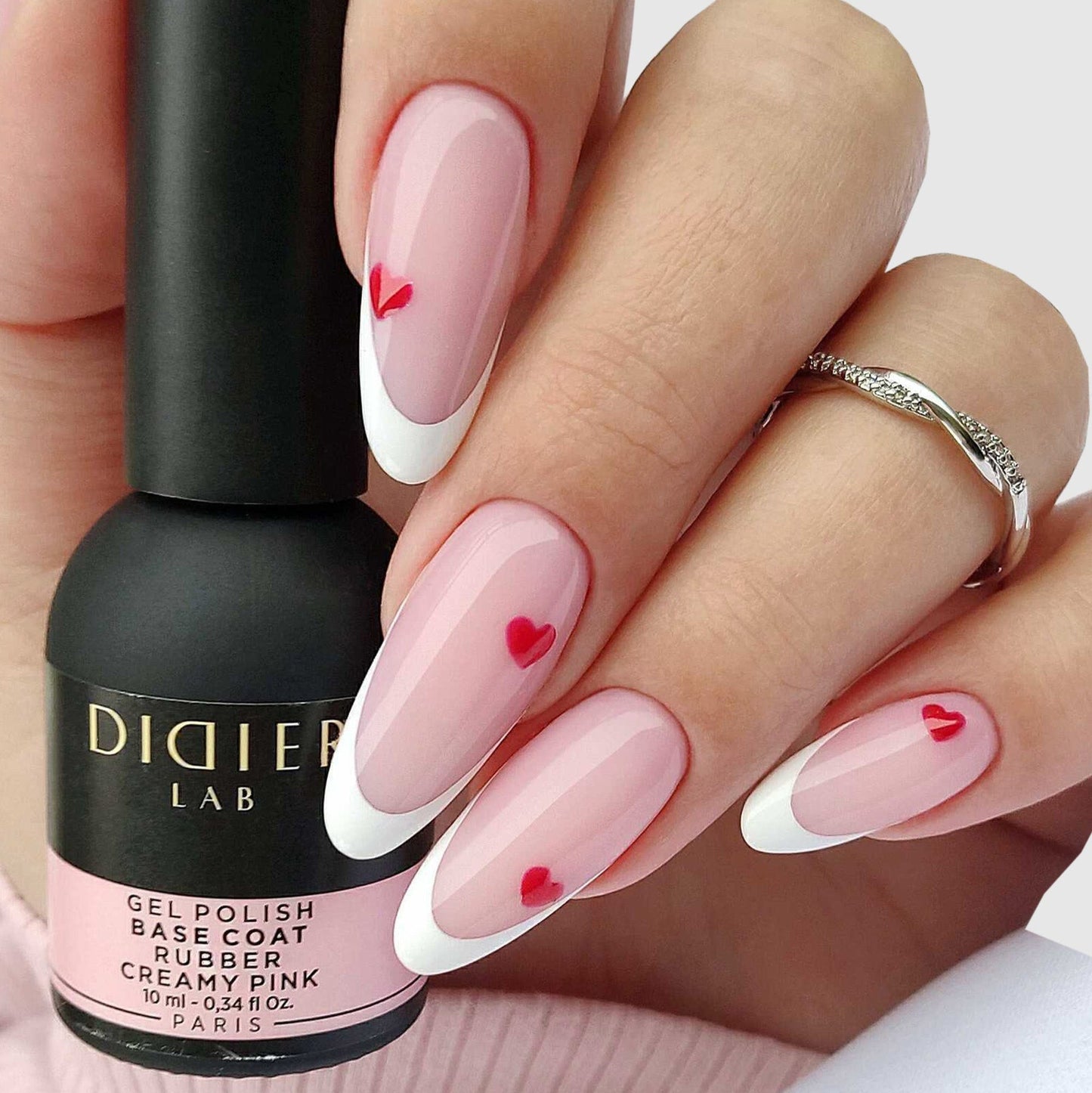 Gel Polish Rubber Base Coat, Didier Lab, Milky Pink, 10 ml