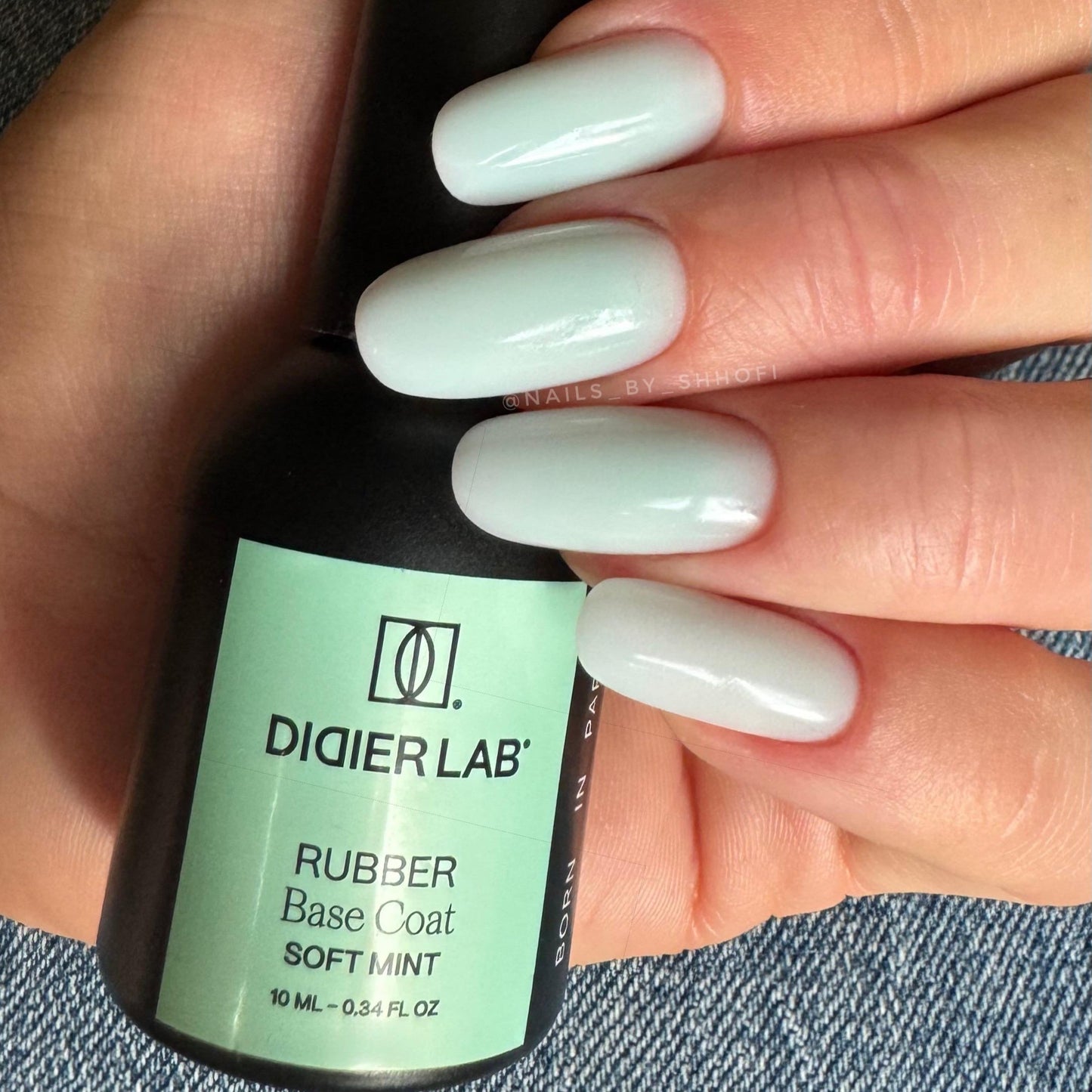 Gel Polish, Rubber Base Coat, Soft Mint, HEMA and TPO Free, 10ml