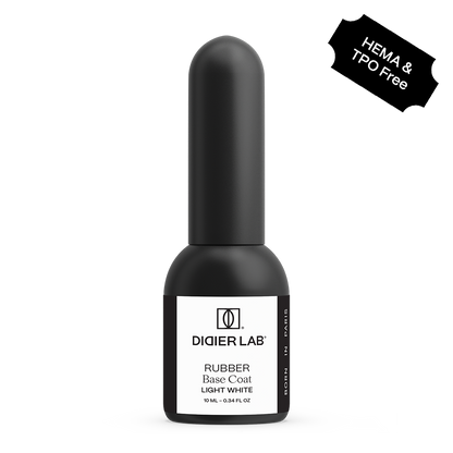 For short nails, Rubber Base Coat, Didier Lab, Light White, HEMA and TPO Free, 10 ml