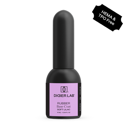 Gel Polish, Rubber Base Coat, Soft Lilac, HEMA and TPO Free, 10ml