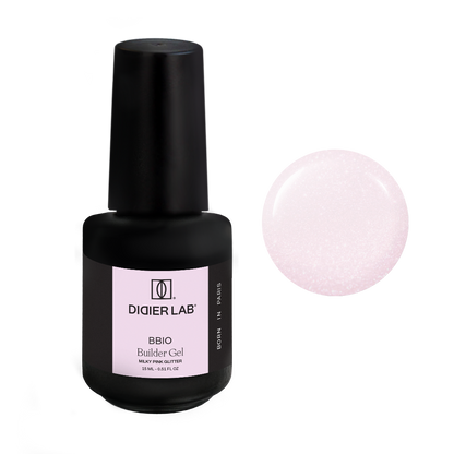 Builder Gel BBIO, Didier Lab, Milky Pink Glitter, HEMA and TPO free, 15ml
