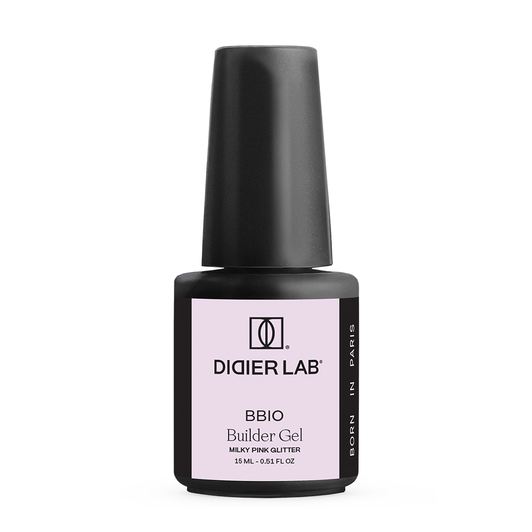 Builder Gel BBIO, Didier Lab, Milky Pink Glitter, HEMA and TPO free, 15ml