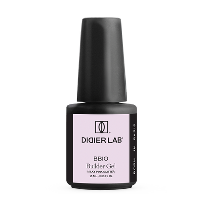 Builder Gel BBIO, Didier Lab, Milky Pink Glitter, HEMA and TPO free, 15ml