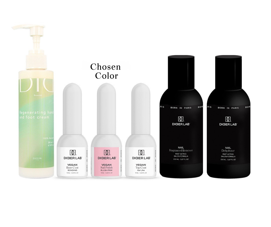 Vegan Classic Nail Polish Set with Regenerating Hand & Foot Cream, Didier Lab