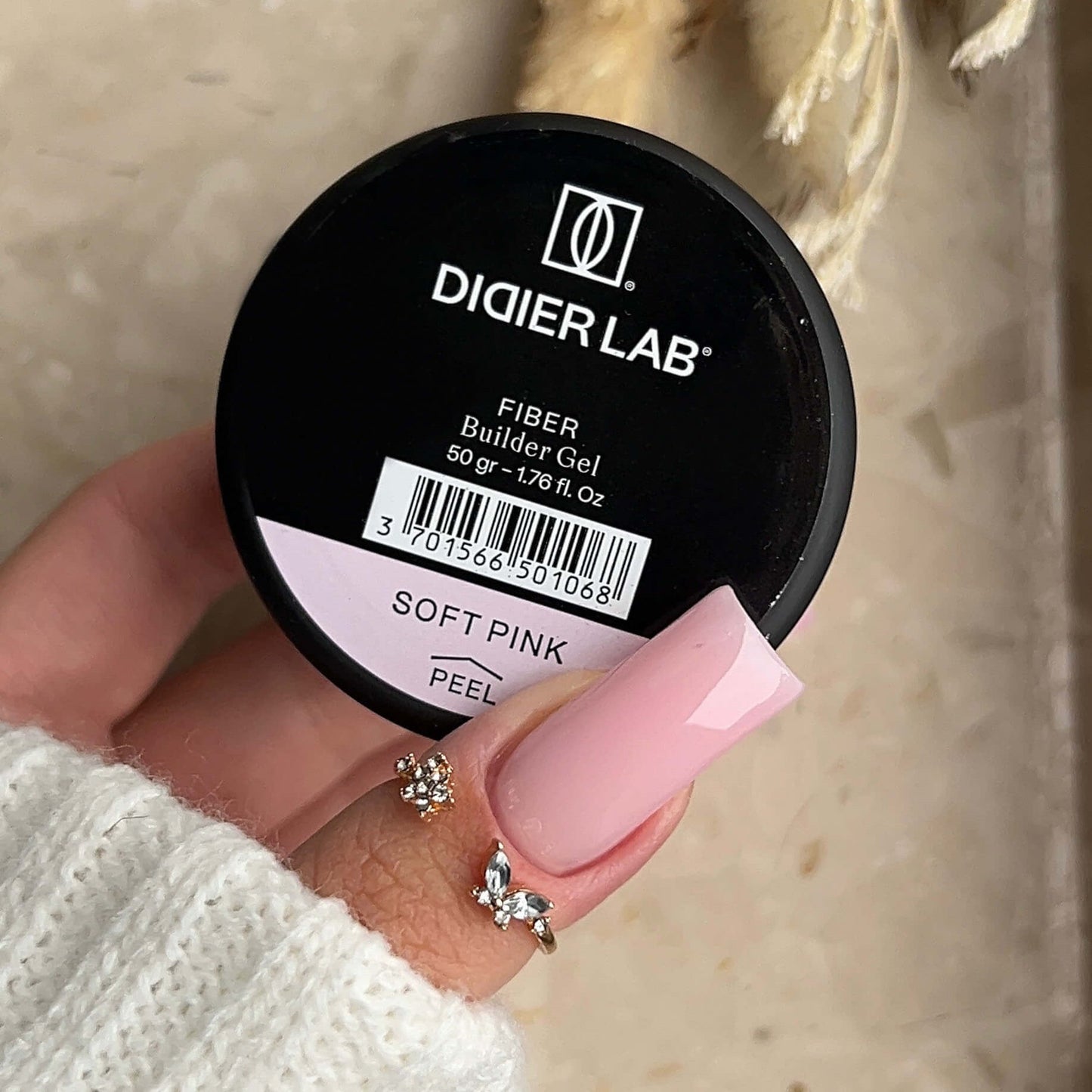 Fiber Builder Gel Didier Lab, Soft Pink, HEMA and TPO free, 50g