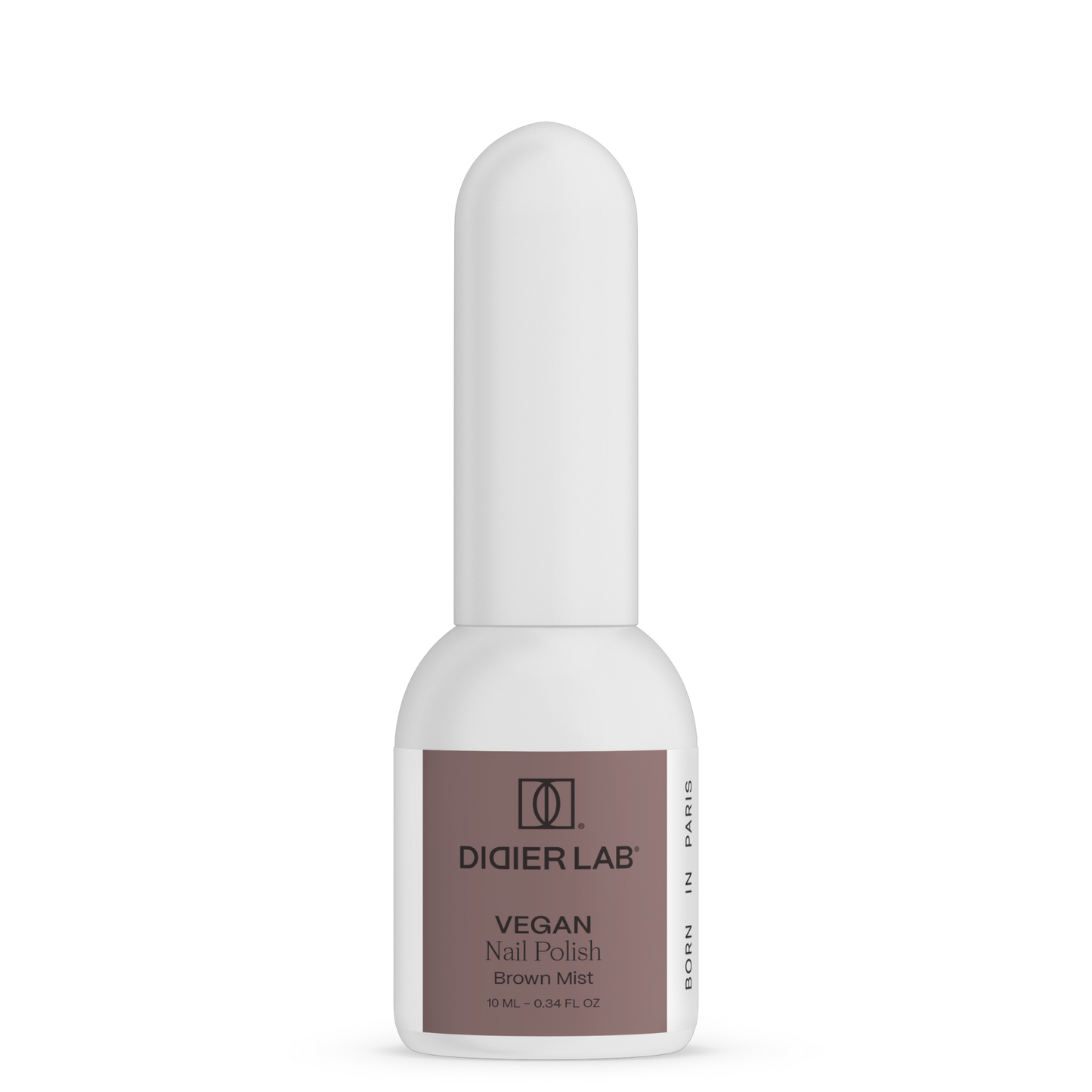 Green Reactive Vegan Nail Polish, Didier Lab, Brown Mist, HEMA and TPO free, 10 ml