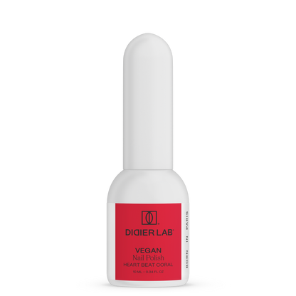 Green Reactive Vegan Nail Polish, Didier Lab, Heart Beat Coral, HEMA and TPO free, 10 ml