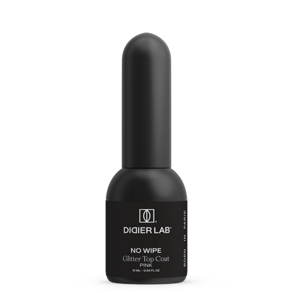UV Top Coat No Wipe, Glitter Pink, Hema & TPO Free, DidierLab, 10ml