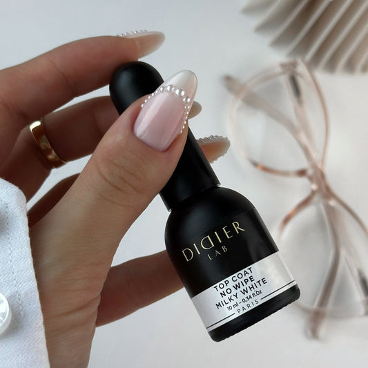 UV Top Coat No Wipe, Didier Lab, Milky White, 8ml