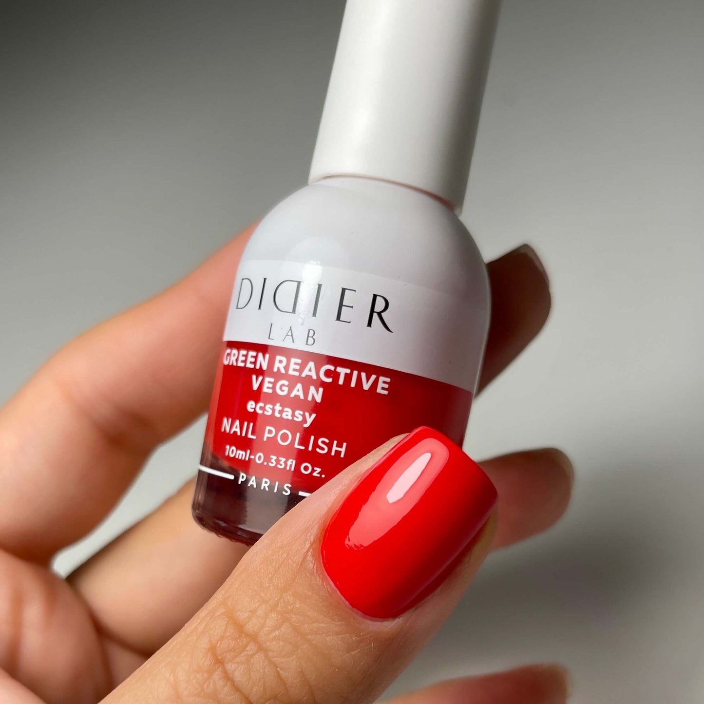 Green Reactive Vegan Nail Polish, Didier Lab, Ecstasy, HEMA and TPO free, 10 ml