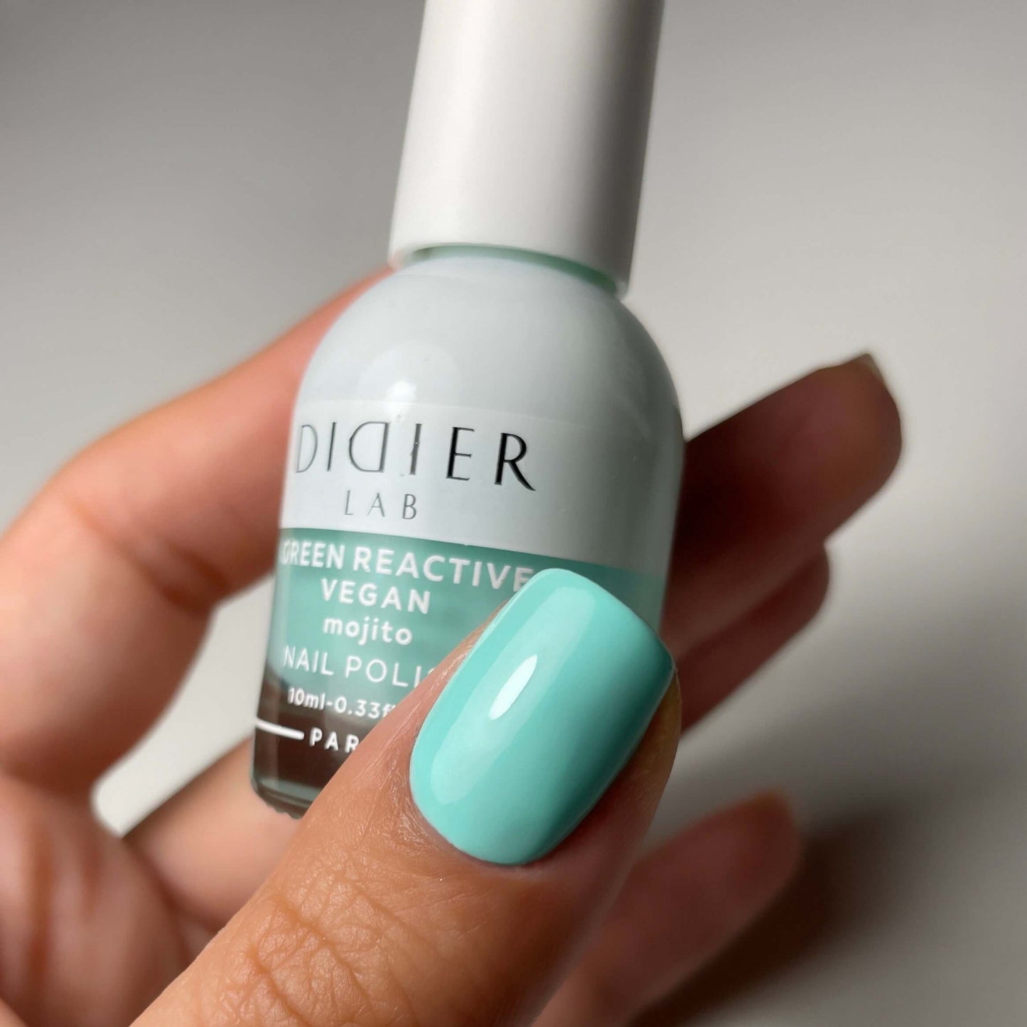 Green Reactive Vegan Nail Polish, Didier Lab, Mojito, HEMA and TPO free, 10 ml