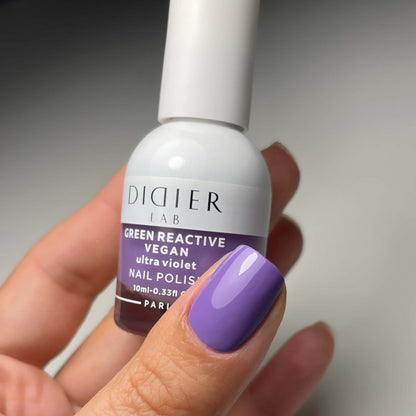 Green Reactive Vegan Nail Polish, Didier Lab, Ultra Violet, HEMA and TPO free, 10 ml