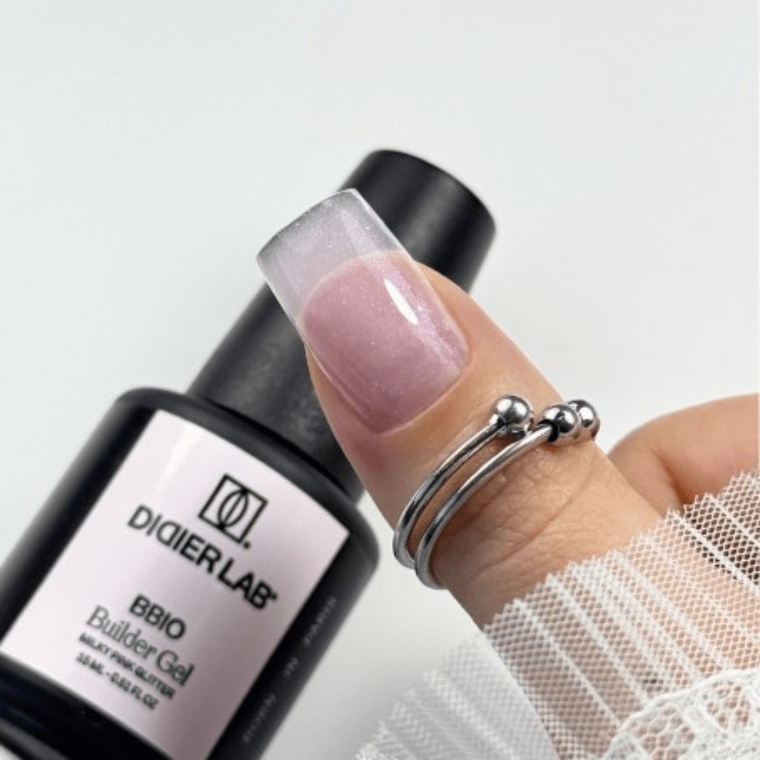 Builder Gel BBIO, Didier Lab, Milky Pink Glitter, HEMA and TPO free, 15ml