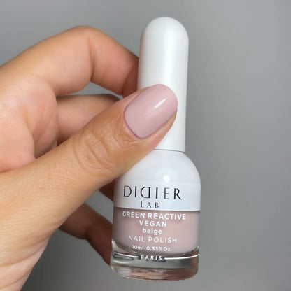 Green Reactive Vegan Nail Polish, Didier Lab, Beige, HEMA and TPO free, 10 ml