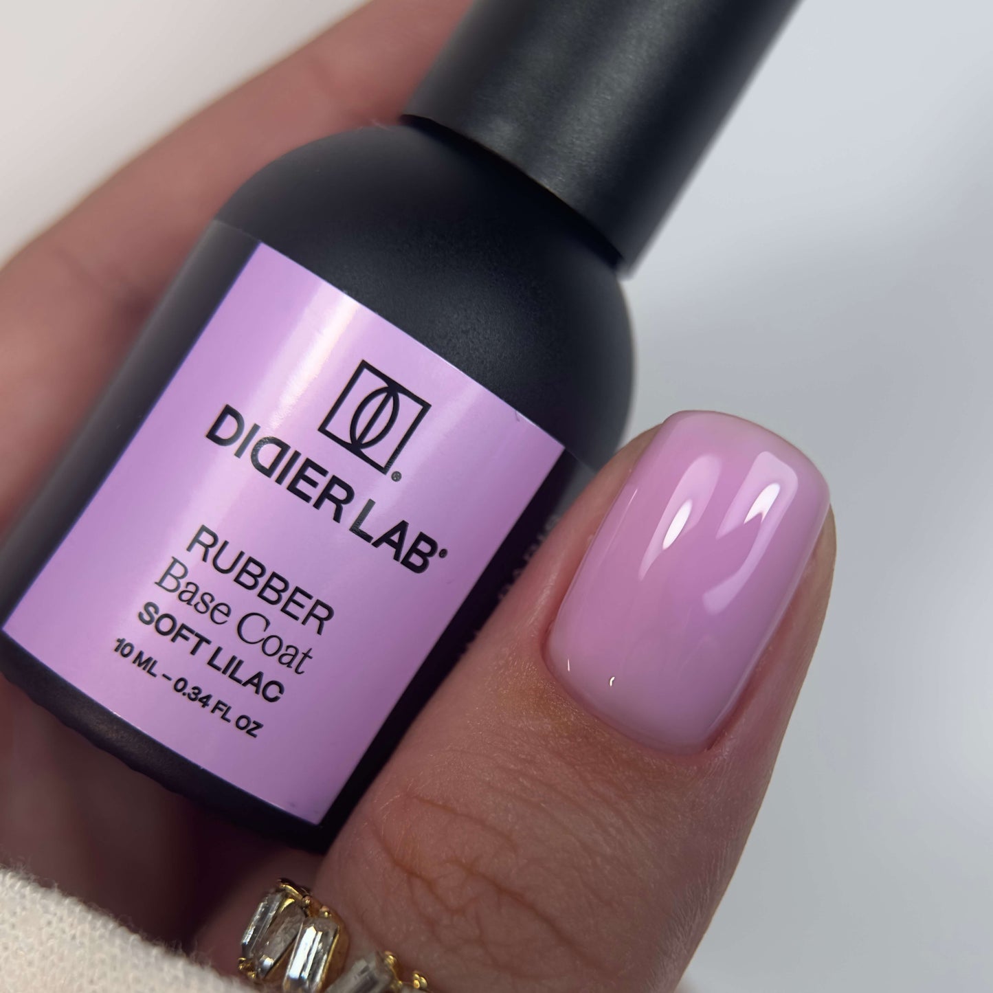 Gel Polish, Rubber Base Coat, Soft Lilac, HEMA and TPO Free, 10ml