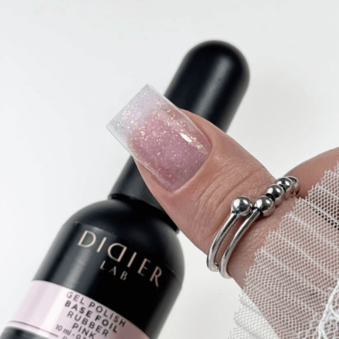 For short nails, Rubber Base Foil, Pink, TPO free, 10 ml