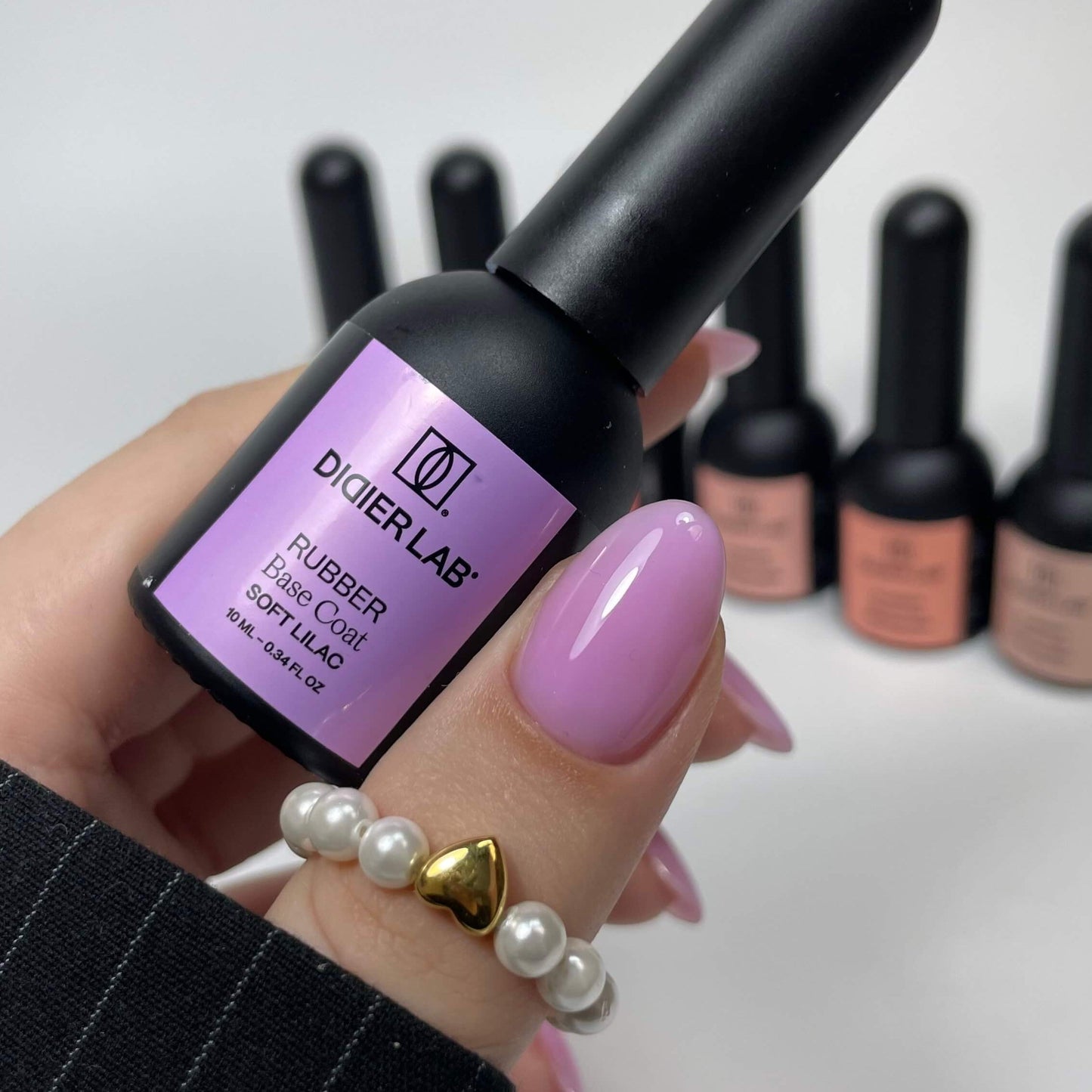 Gel Polish, Rubber Base Coat, Soft Lilac, HEMA and TPO Free, 10ml