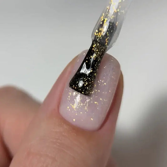 UV Top Coat No Wipe, Glitter Gold, Hema & TPO Free, DidierLab, 10ml