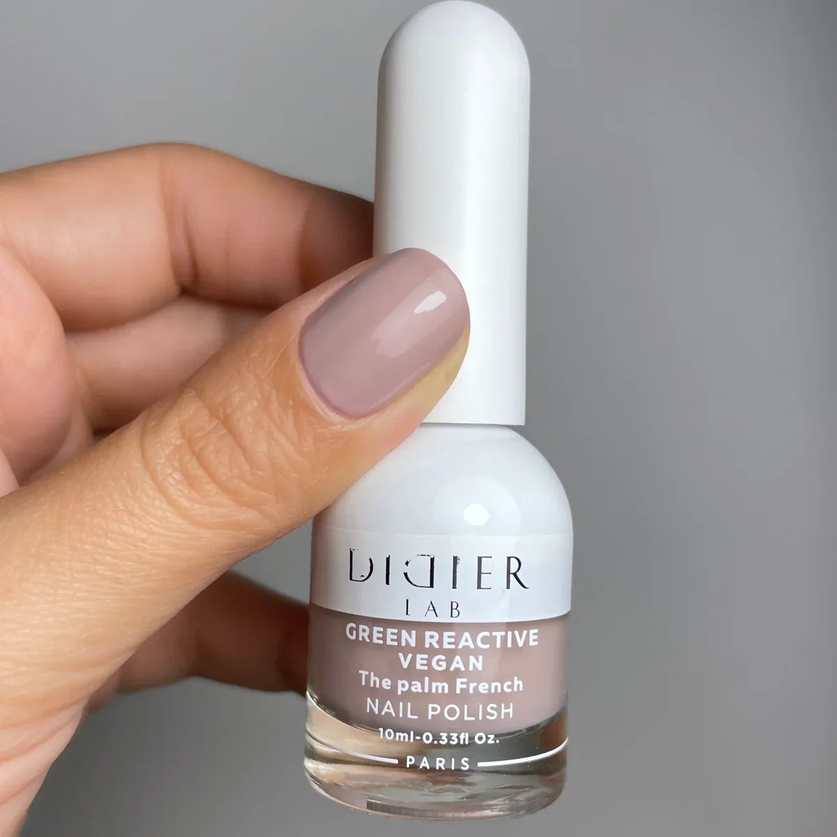 Green Reactive Vegan Nail Polish, Didier Lab, The Palm French, HEMA and TPO free, 10 ml